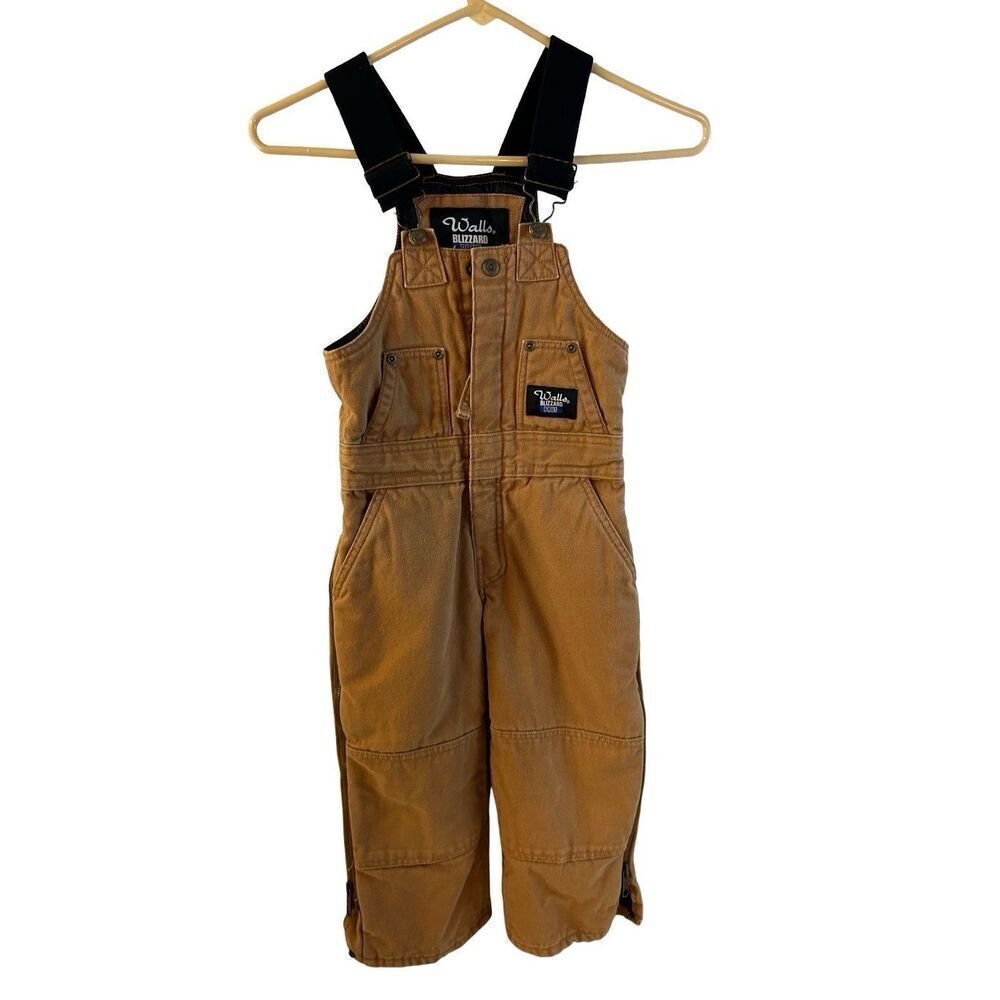 Walls Blizzard Pruf youth 4/5‎ xs insulated overalls coveralls duck brown